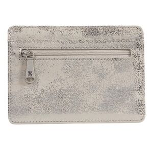 Hobo Womens Genuine Leather Wallet Card Holder Euro Slide ( Distressed Platinum)